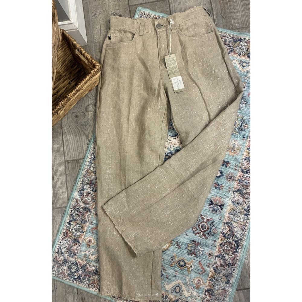 Vintage Y2K Lisa Valli Deadstock Wide Leg Shimmer Pants Made In Italy NWT